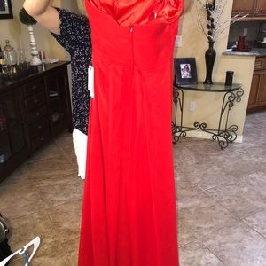 Red long prom dress